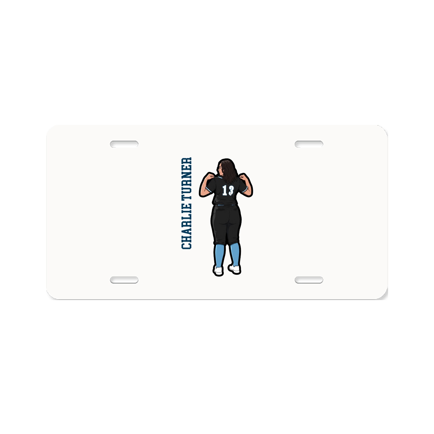 License Plate — Name Vertical in Classic