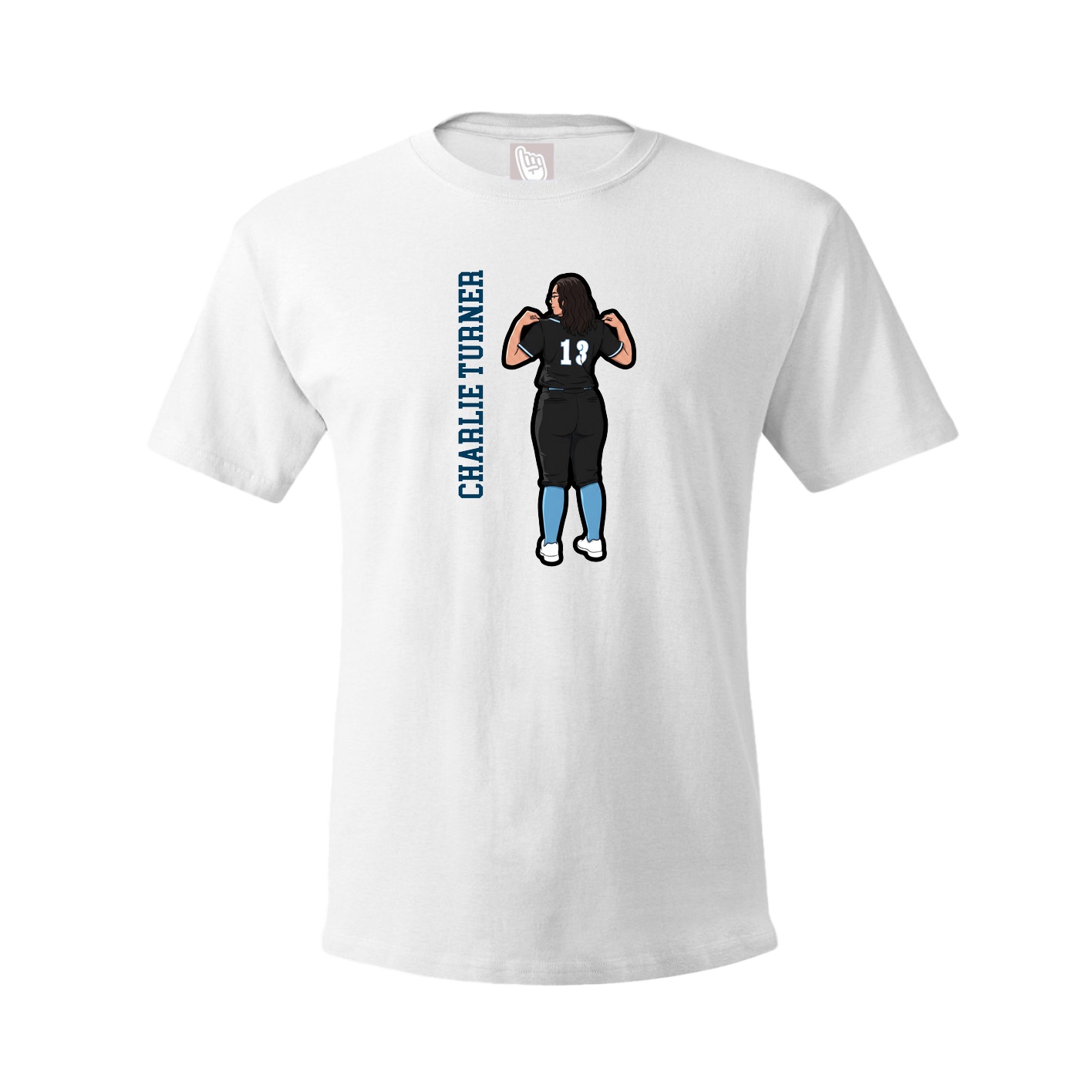 Tee — Name Vertical in White