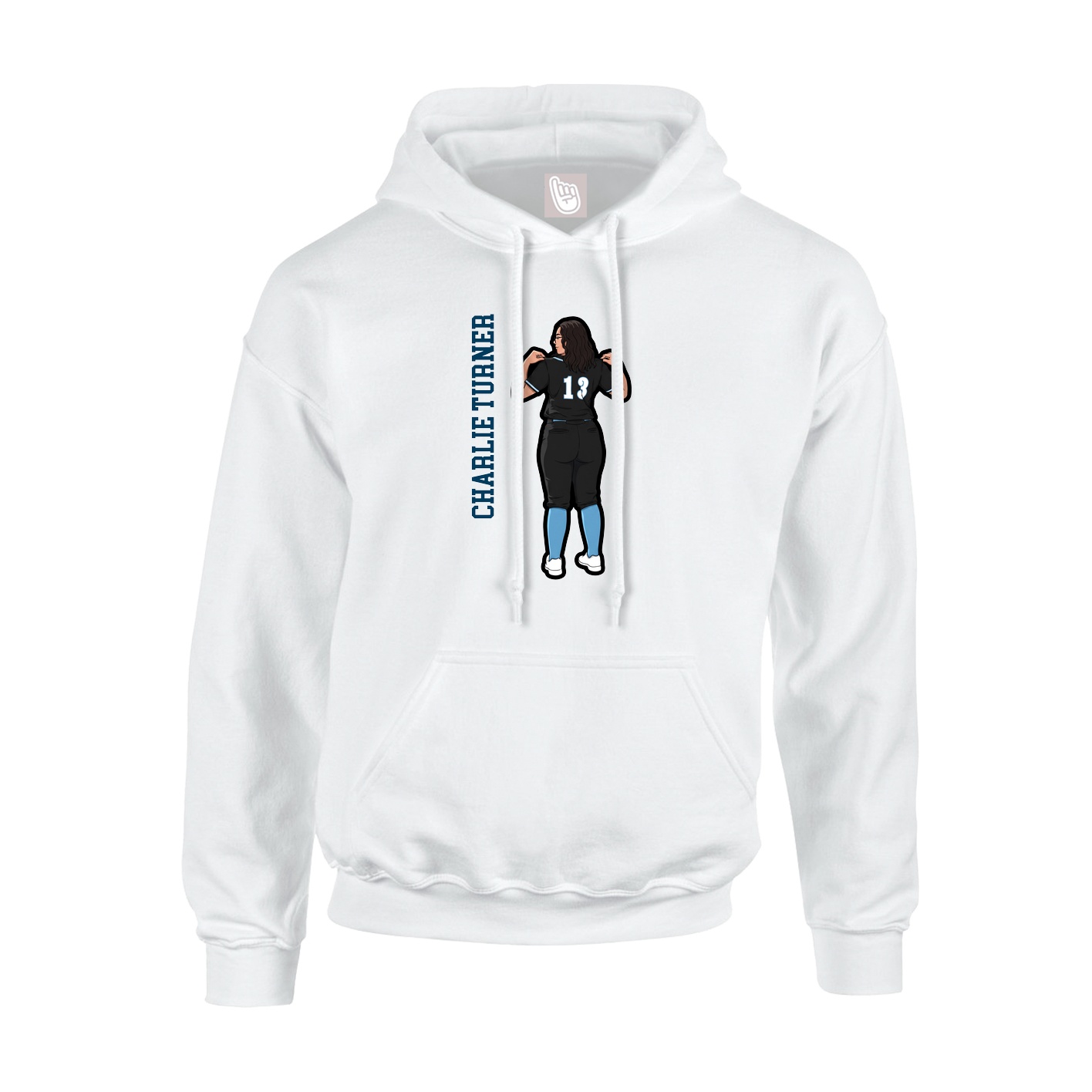 Hoodie — Name Vertical in White