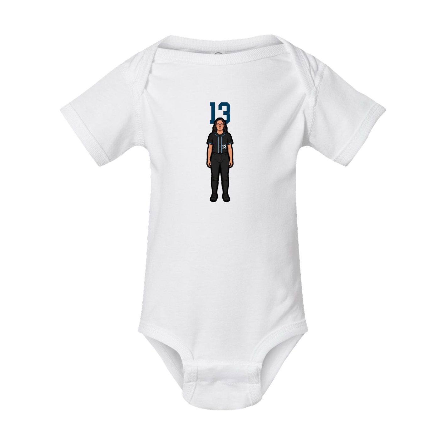 Baby Onesie — Number Top in White