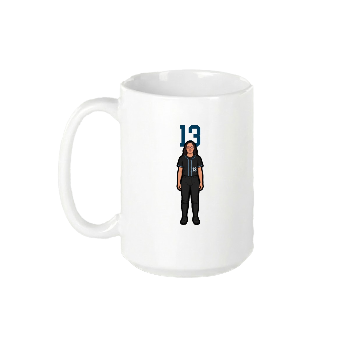 15oz Coffee Mug — Number Top in White