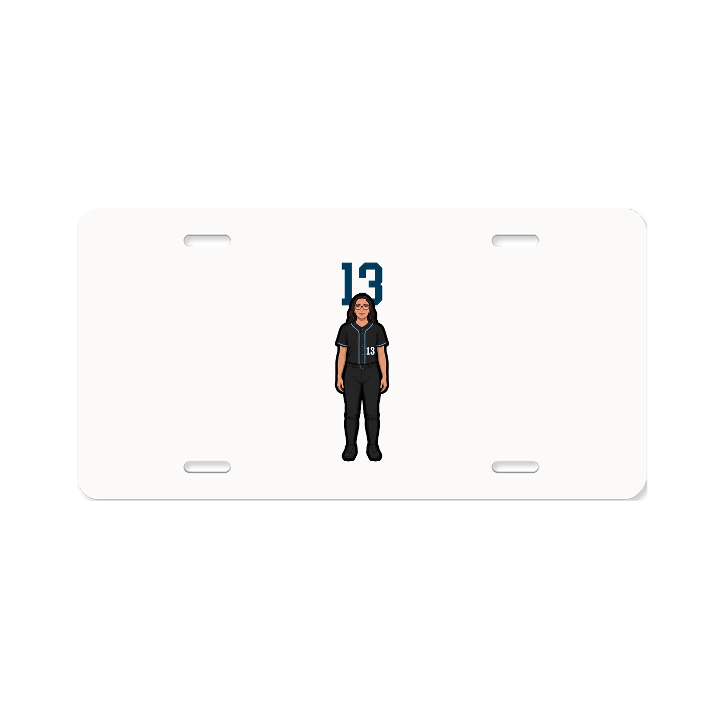 License Plate — Number Top in Classic