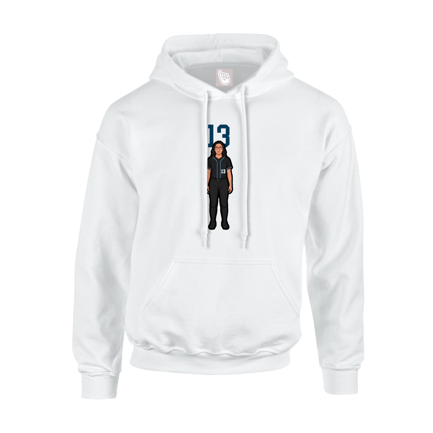 Hoodie — Number Top in White
