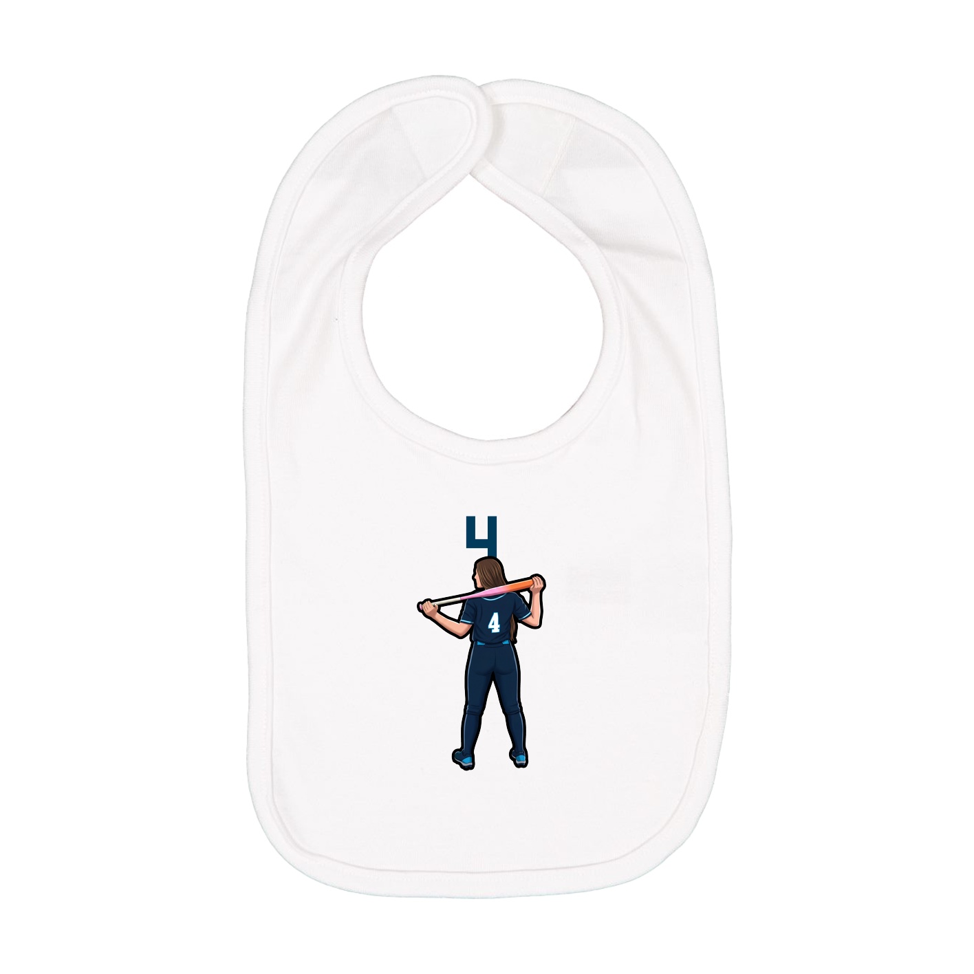 Infant Bib — Number Top in White