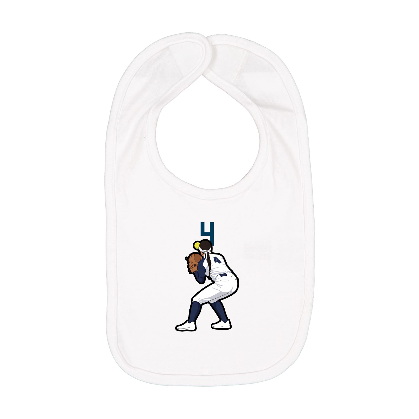 Infant Bib — Number Top in White