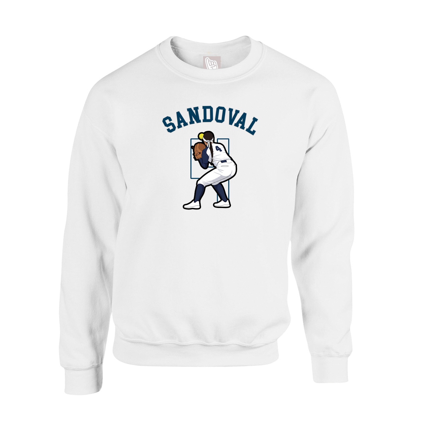 Fleece Crew — Shirsey Arch in White