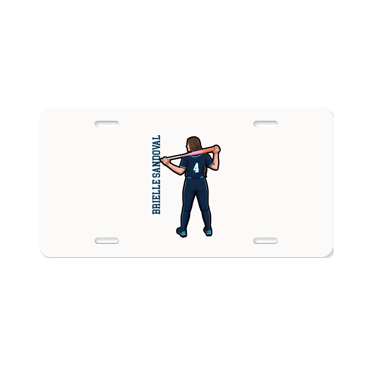 License Plate — Name Vertical in Classic
