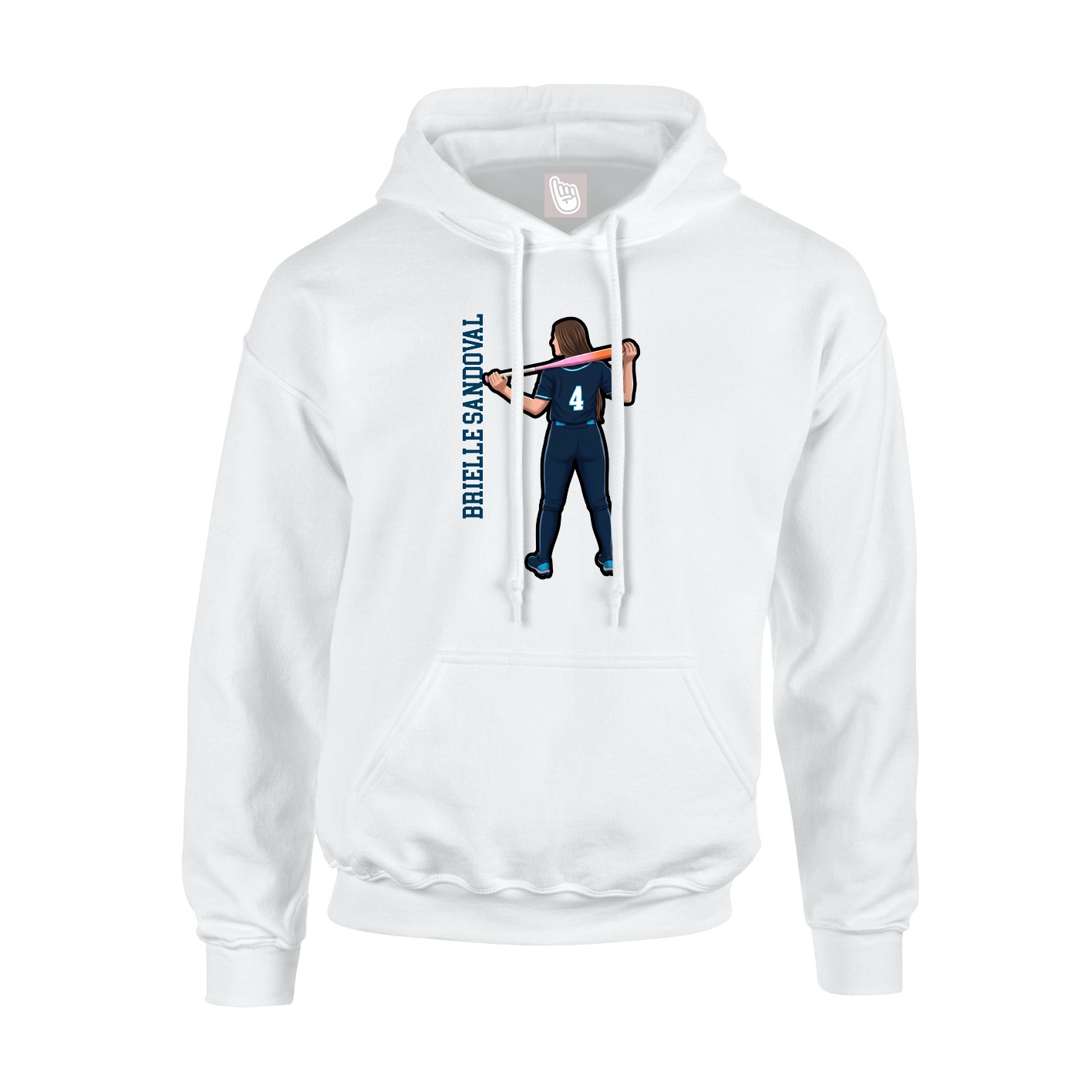 Youth Hoodie — Name Vertical in White