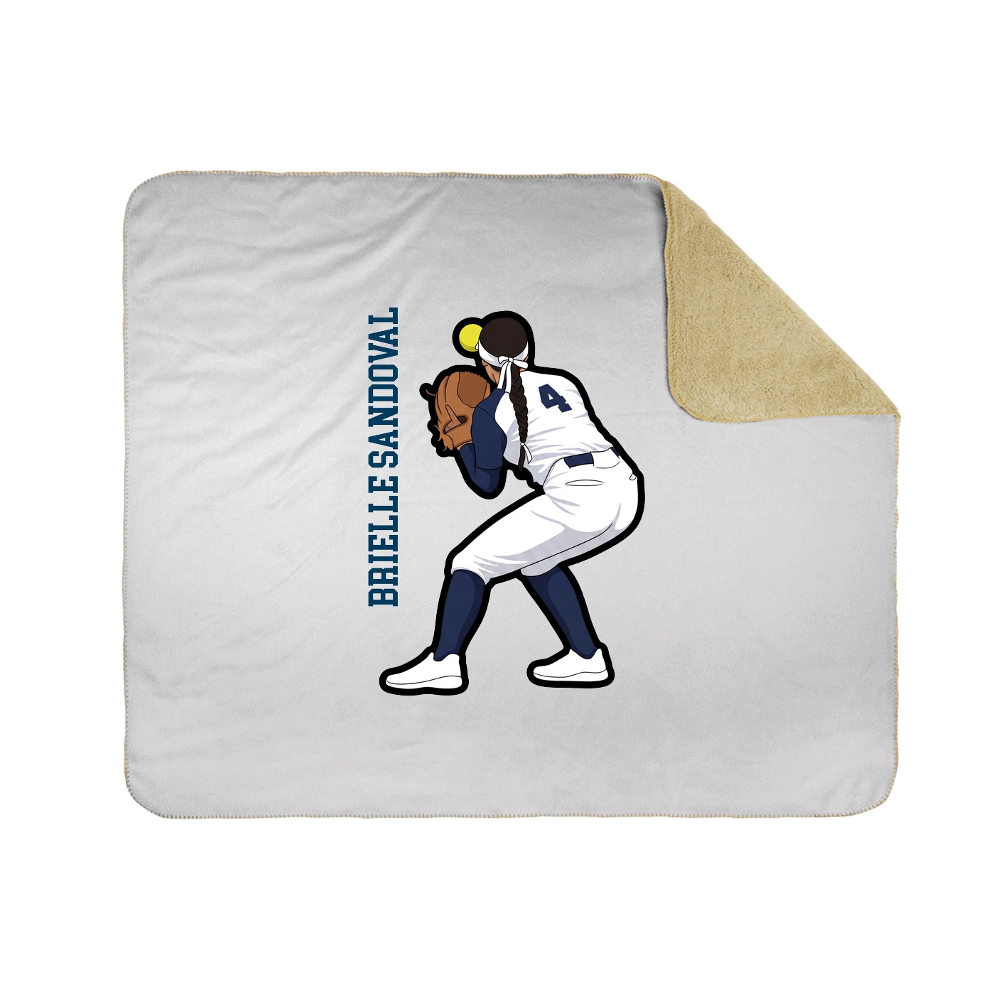 Throw Blanket — Name Vertical in White
