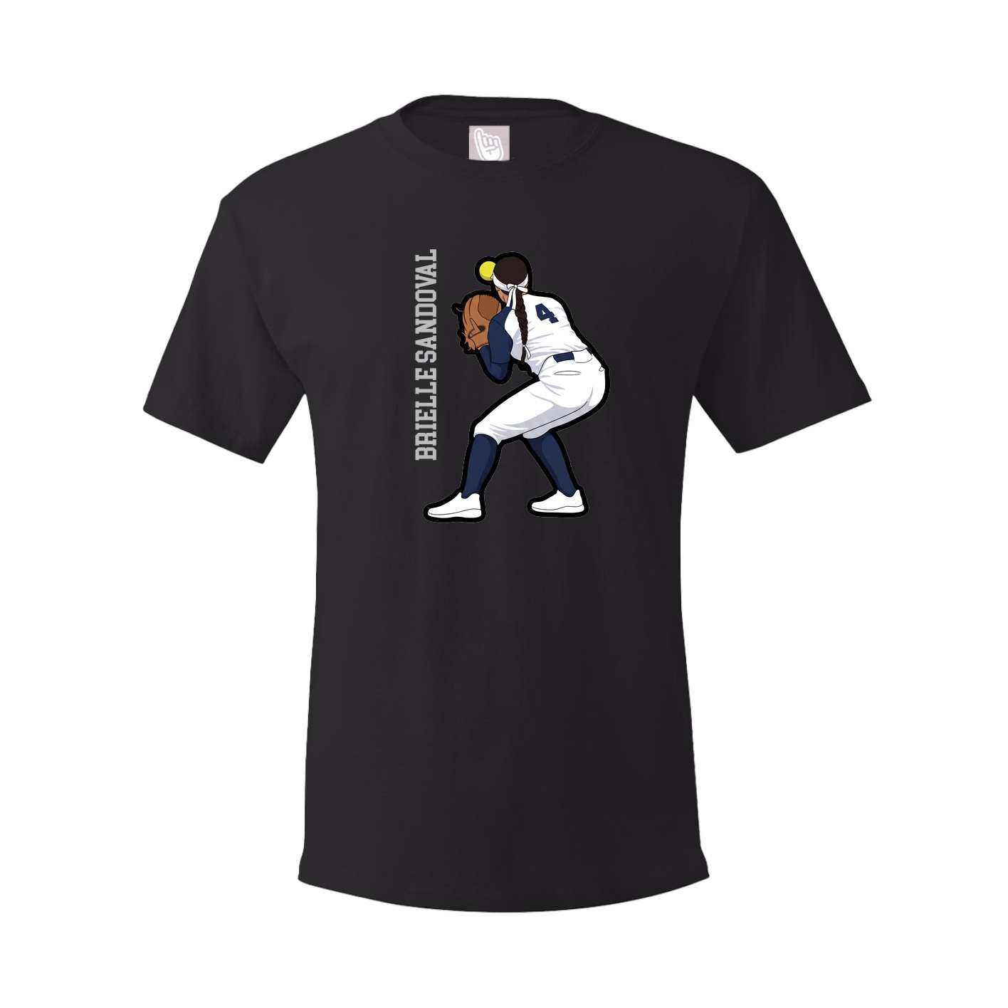 Youth Tee — Name Vertical in Black