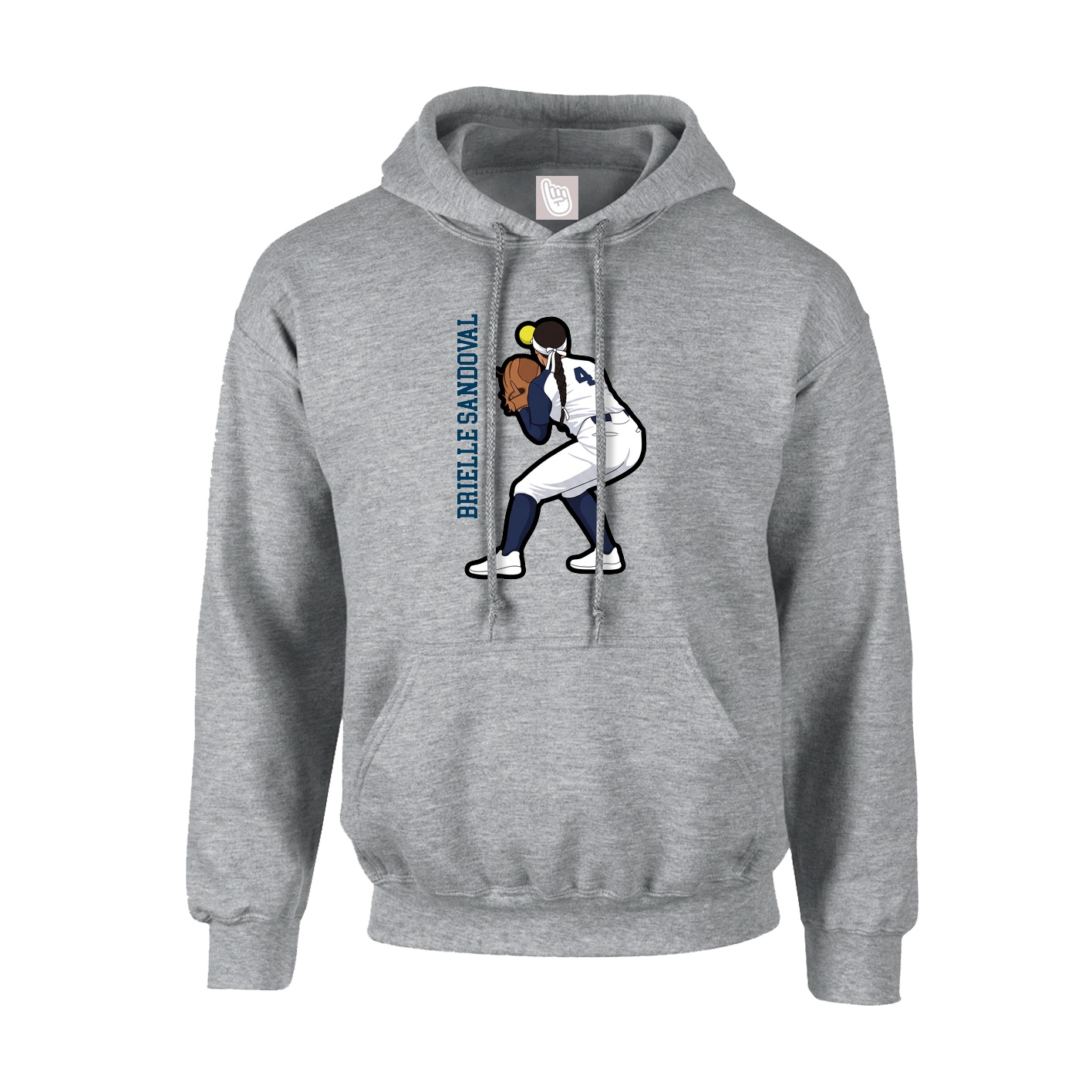 Youth Hoodie — Name Vertical in Grey