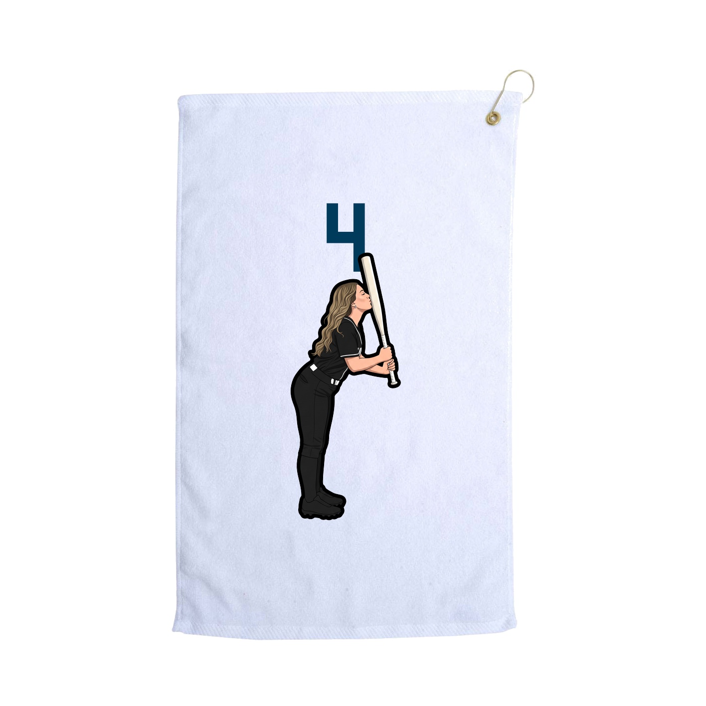 Golf Towel — Number Top in White