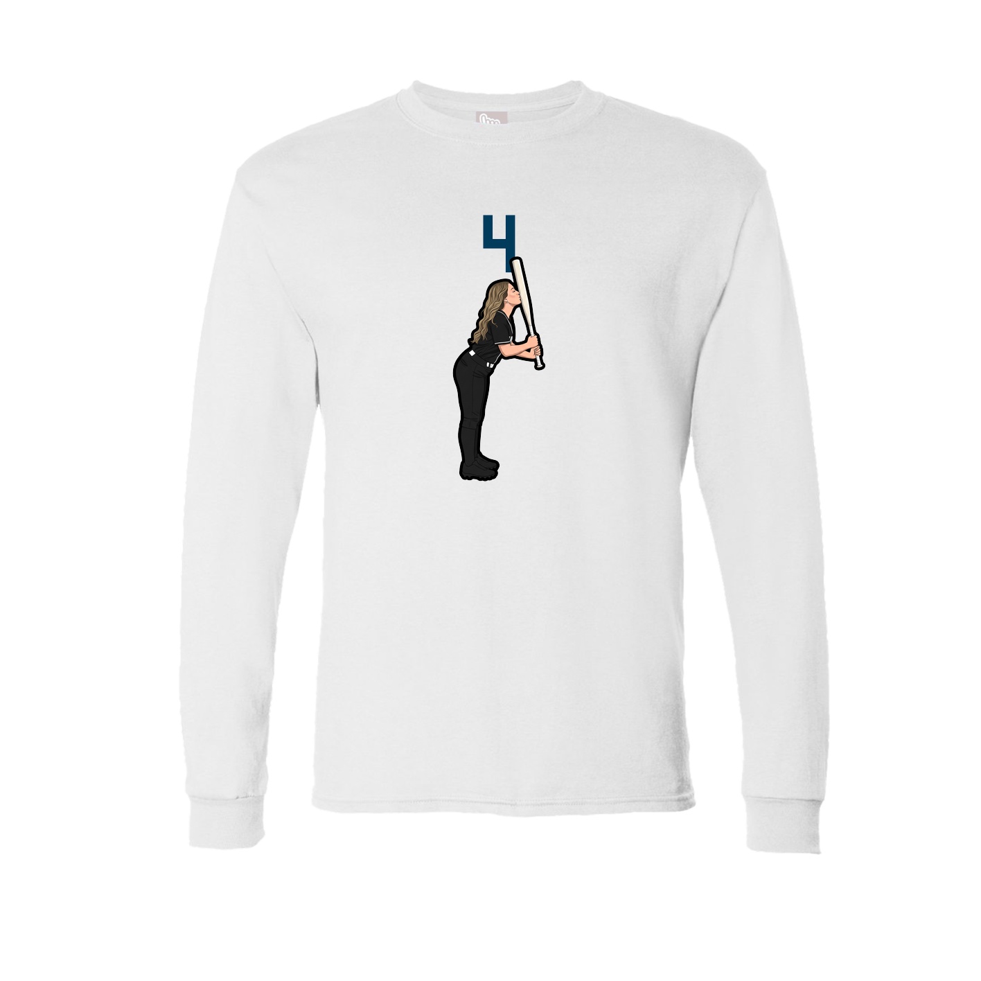 Long Sleeve Tee — Number Top in White