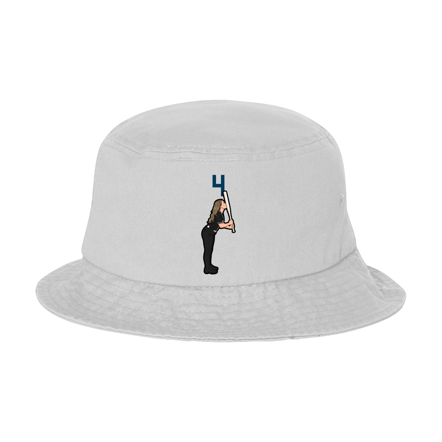 Bucket Cap — Number Top in White
