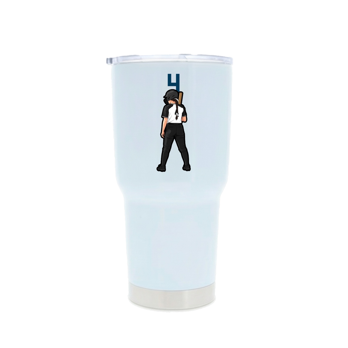 30oz Stainless Steel Tumbler — Number Top in White