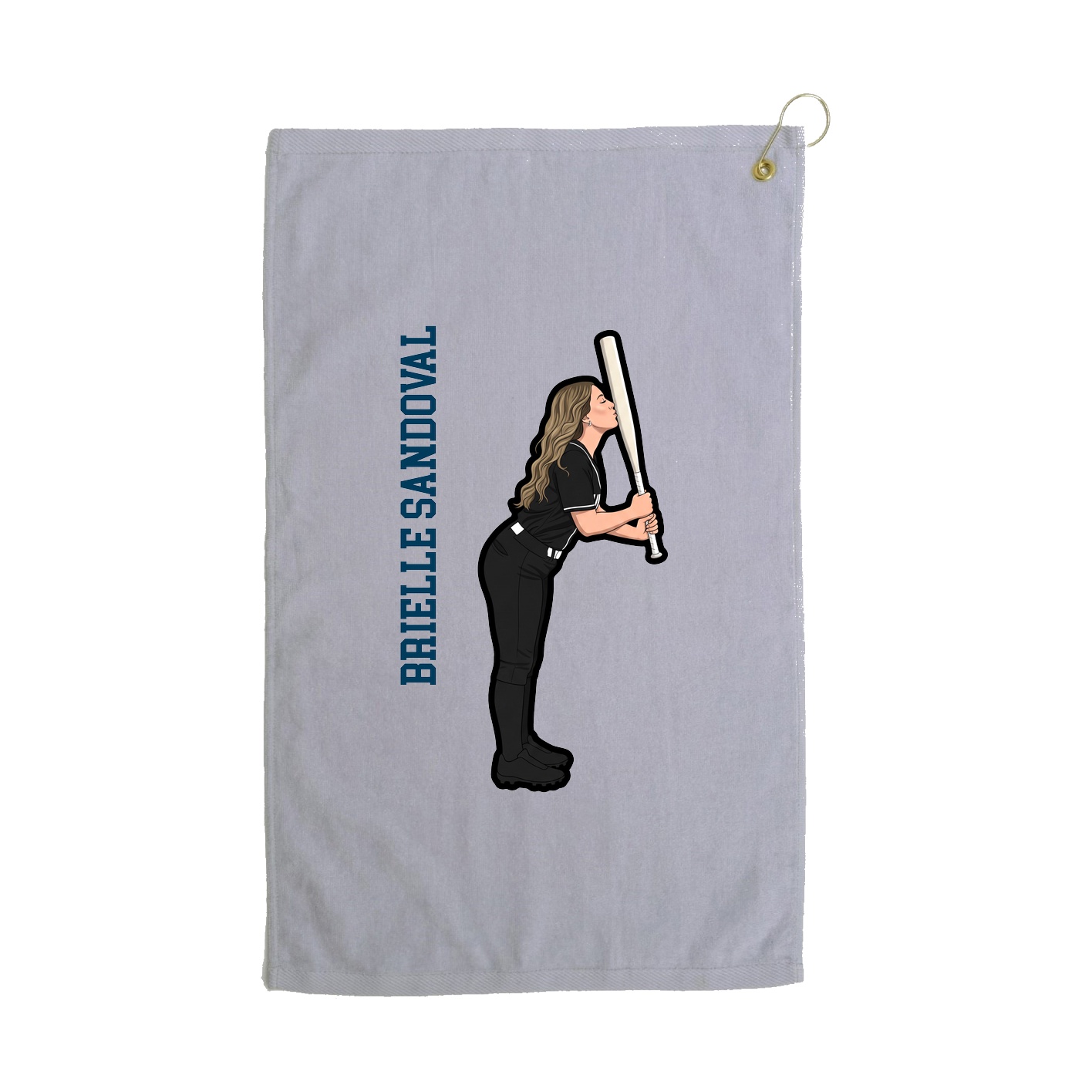 Golf Towel — Name Vertical in Grey