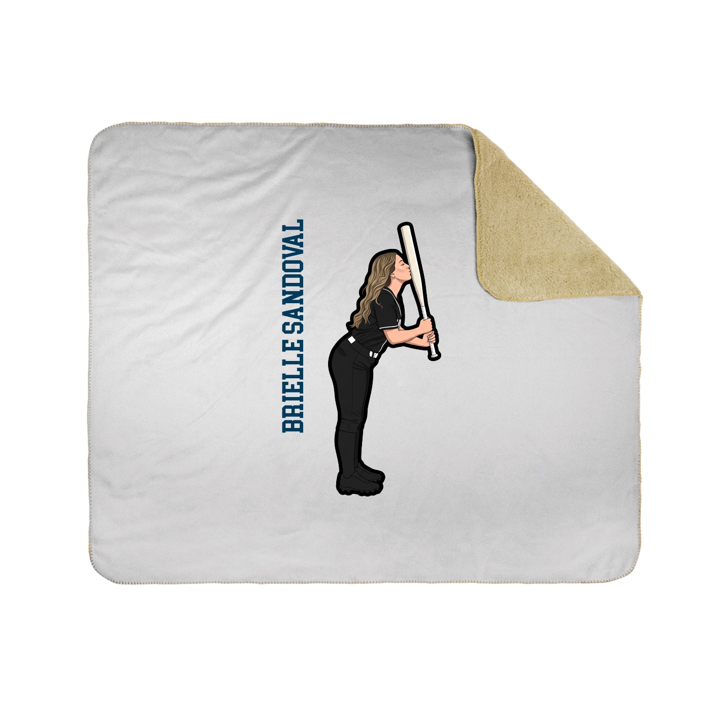 Throw Blanket — Name Vertical in White