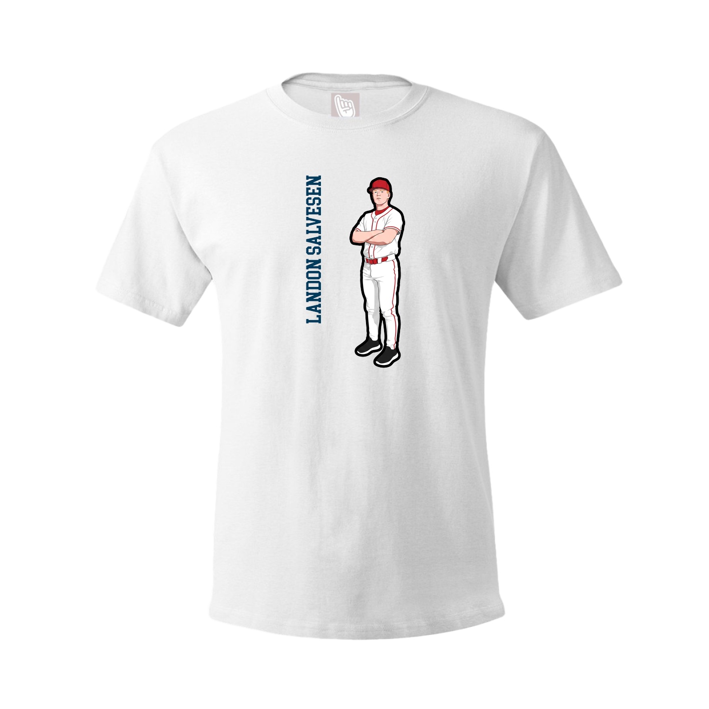 Youth Tee — Name Vertical in White