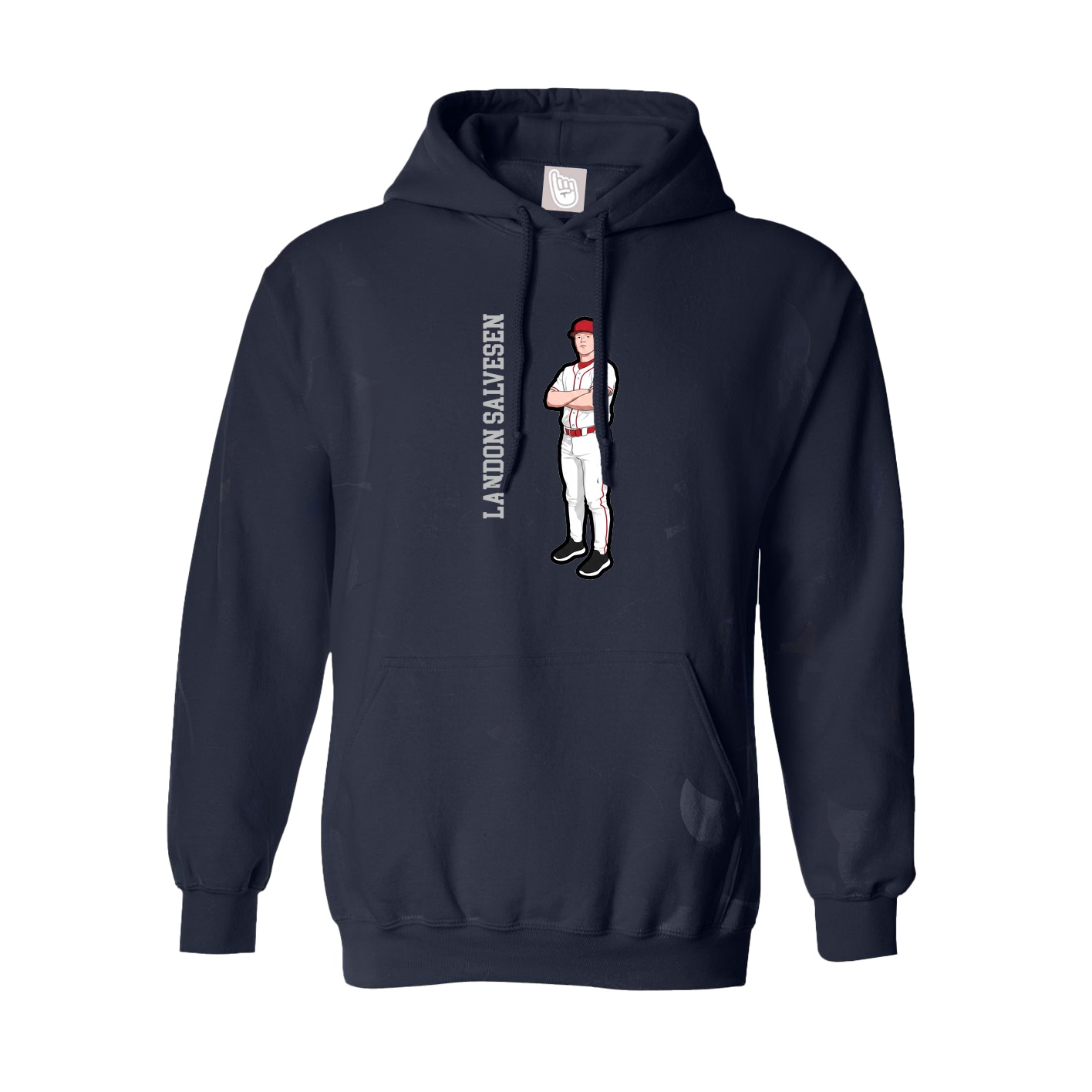 Youth Hoodie — Name Vertical in Navy