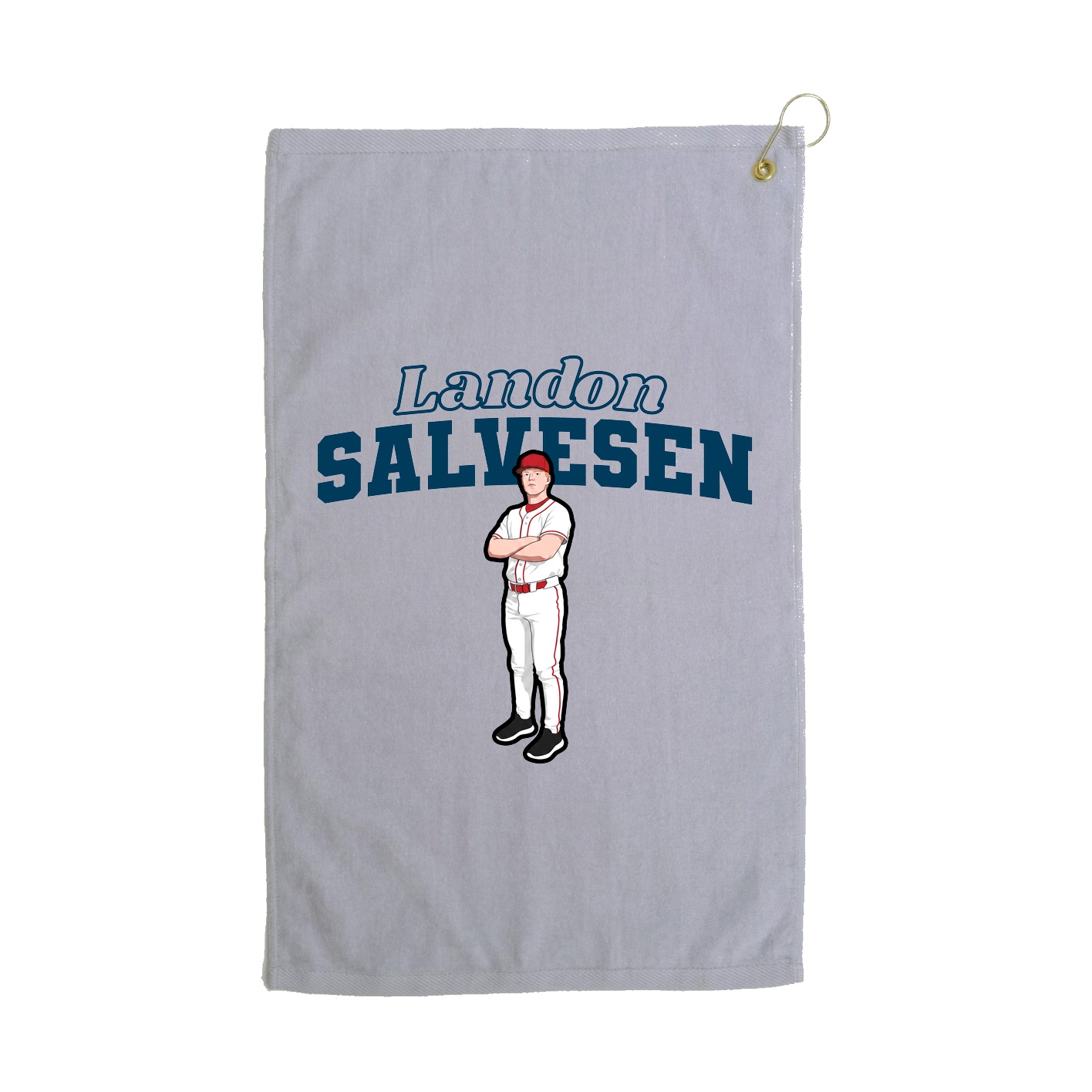 Golf Towel — Name Arch in Grey