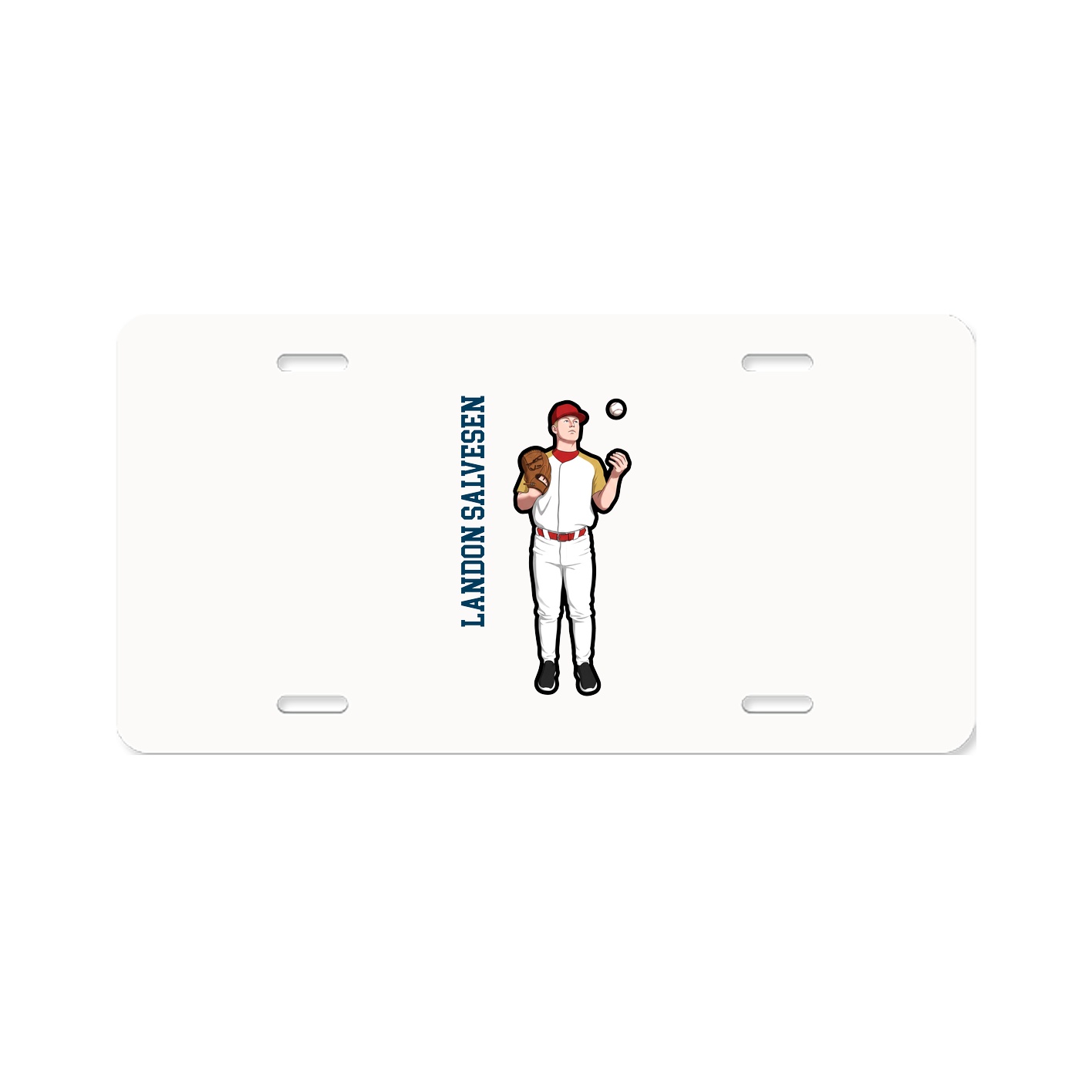 License Plate — Name Vertical in Classic