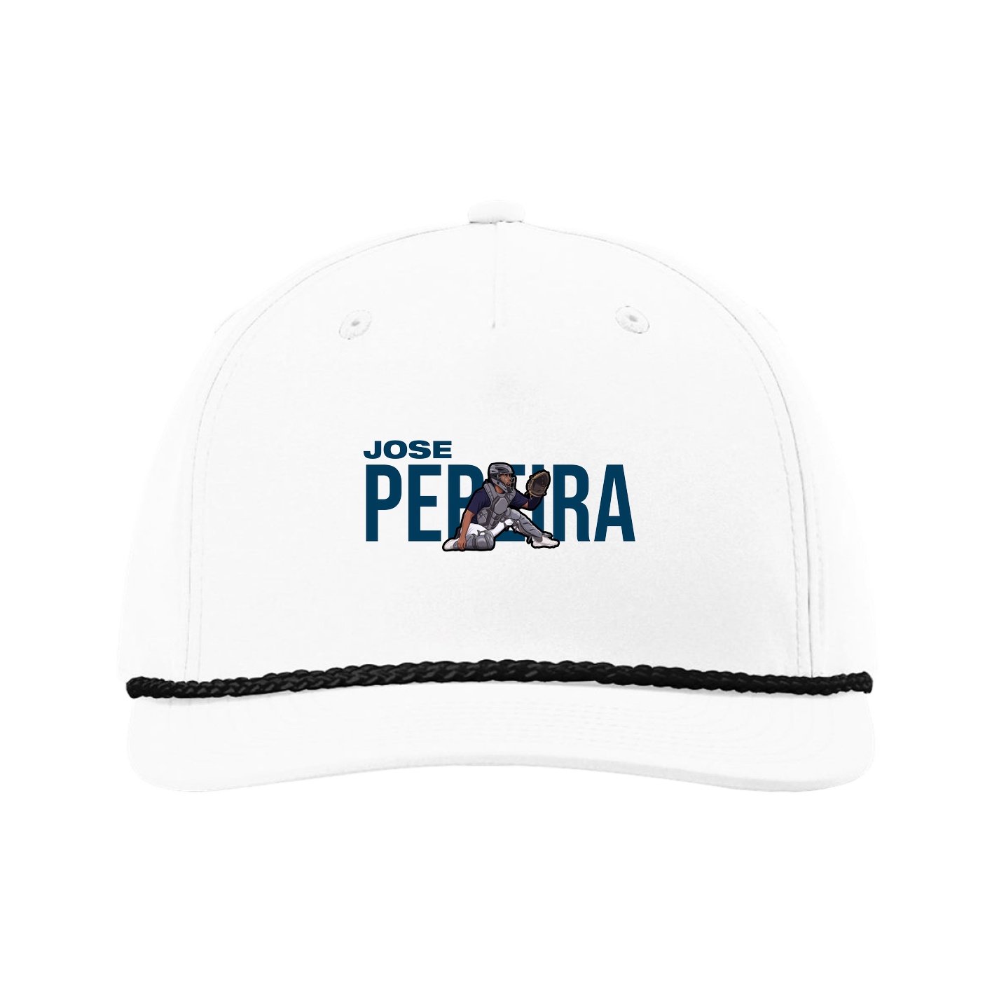 Five-Panel Classic Rope Cap — Player Name in White