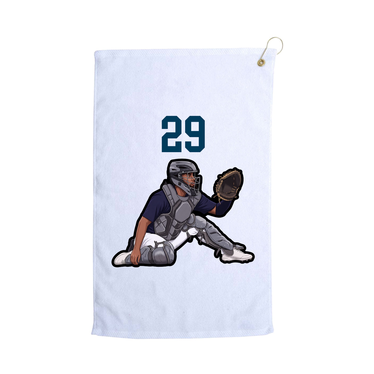 Golf Towel — Number Top in White