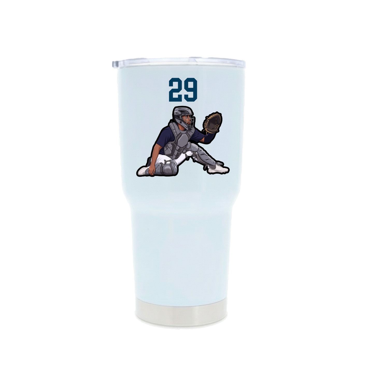 30oz Stainless Steel Tumbler — Number Top in White