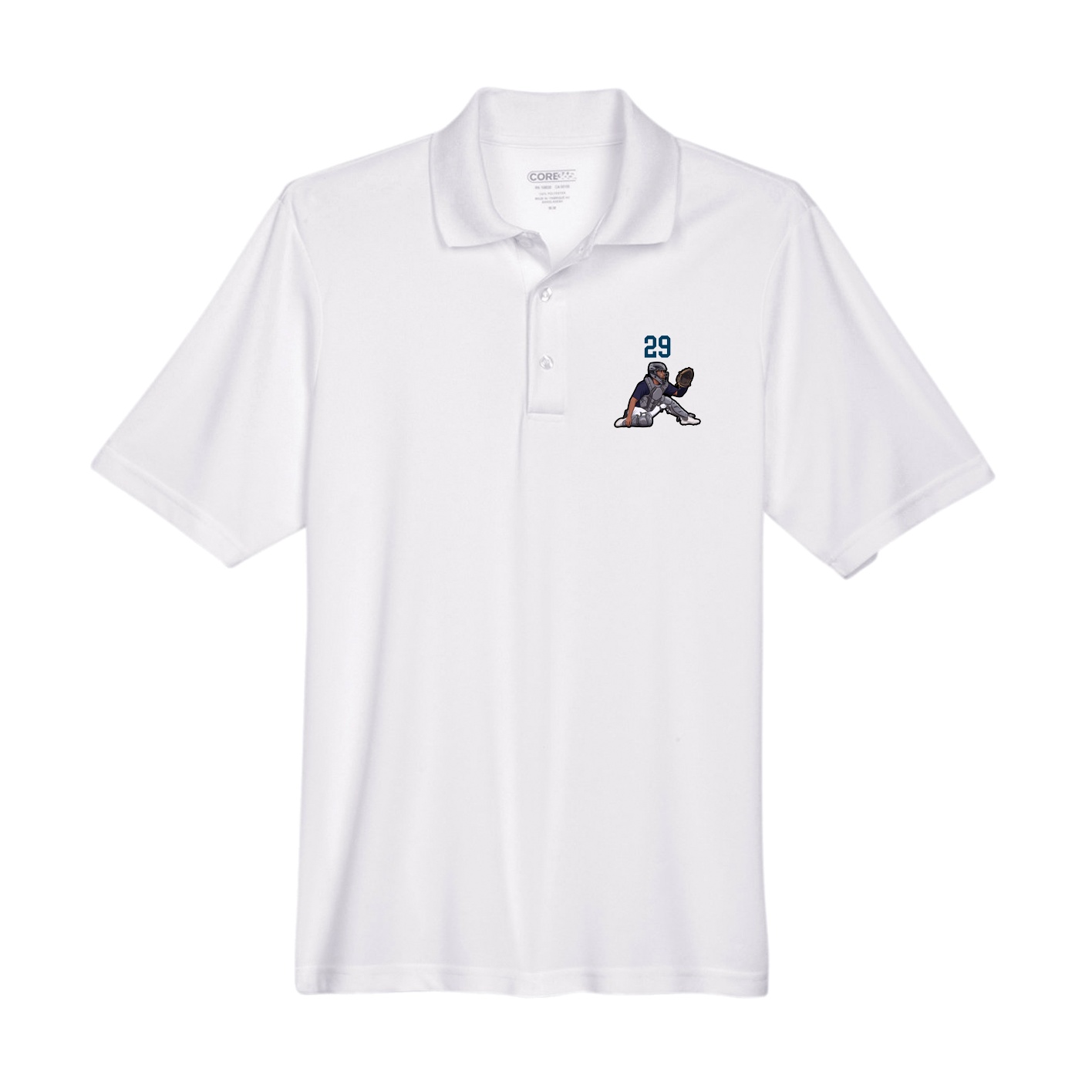 Performance Polo — Number Top in White