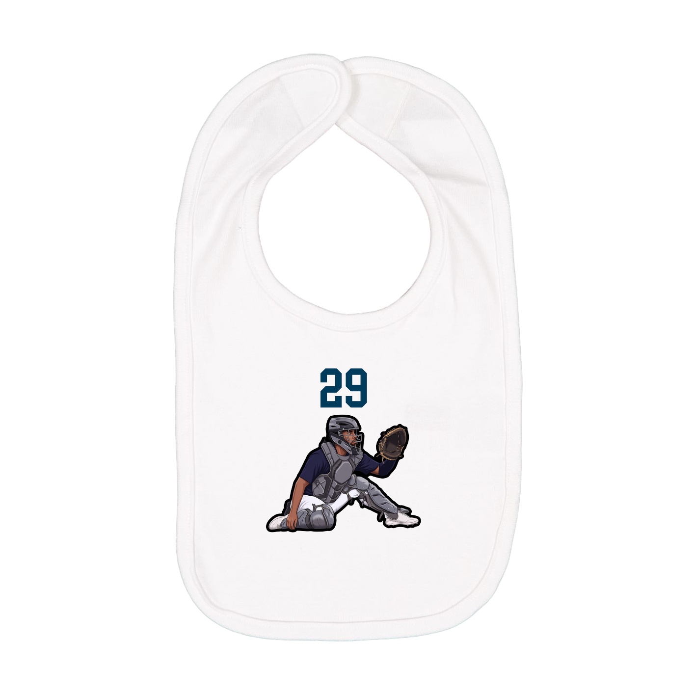 Infant Bib — Number Top in White