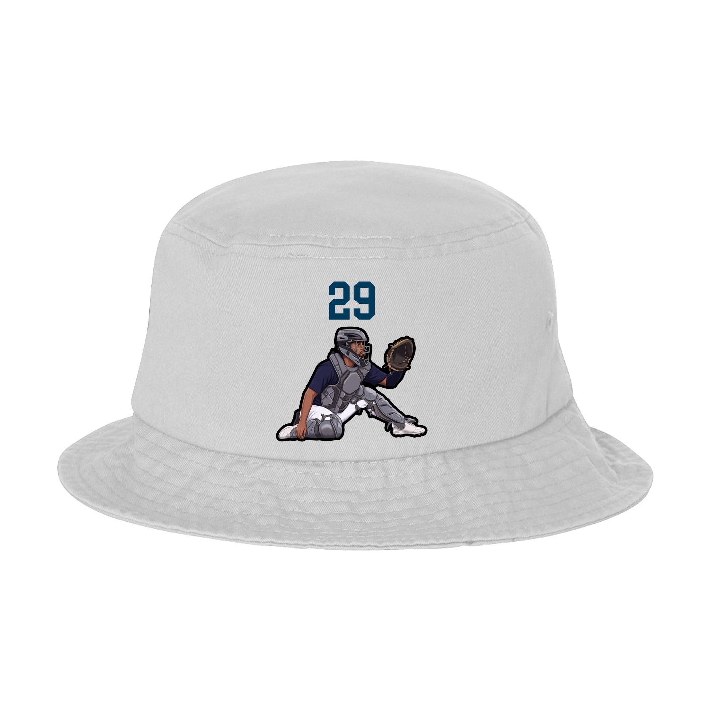 Bucket Cap — Number Top in White