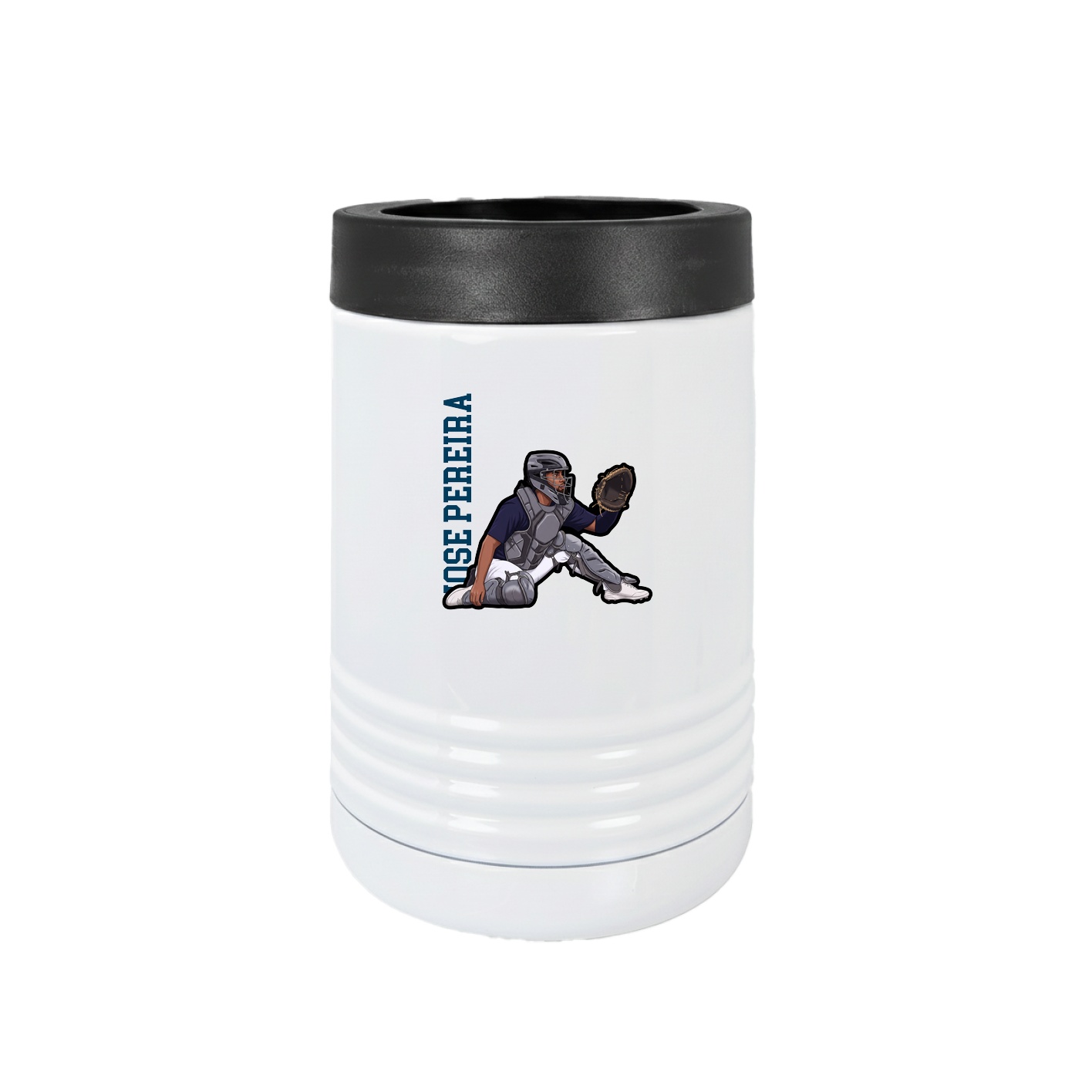 Beverage Holder — Name Vertical in White