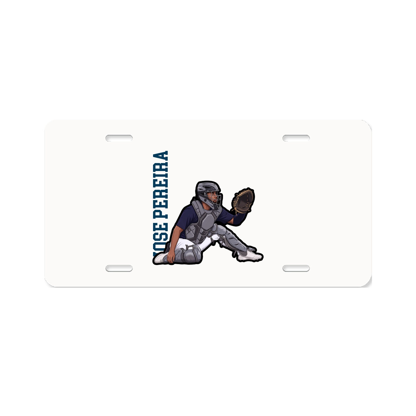 License Plate — Name Vertical in Classic