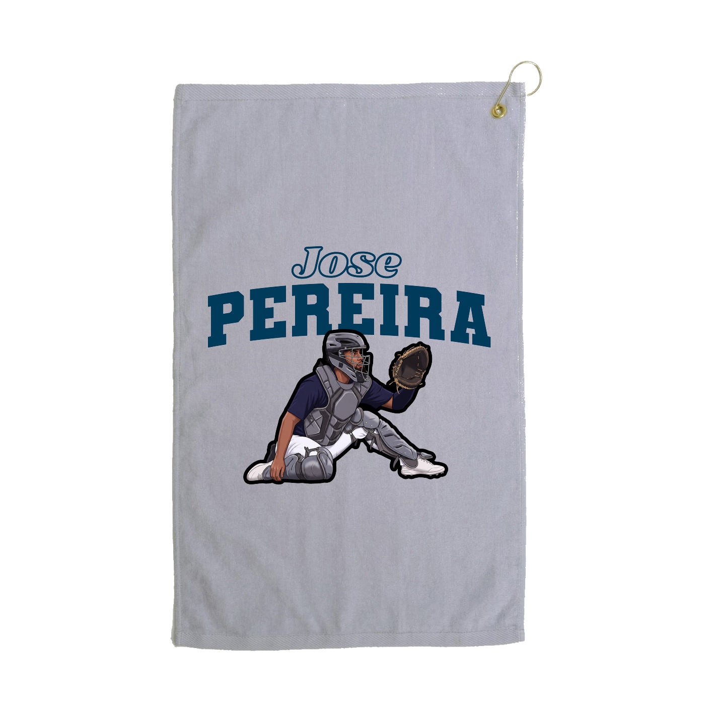 Golf Towel — Name Arch in Grey