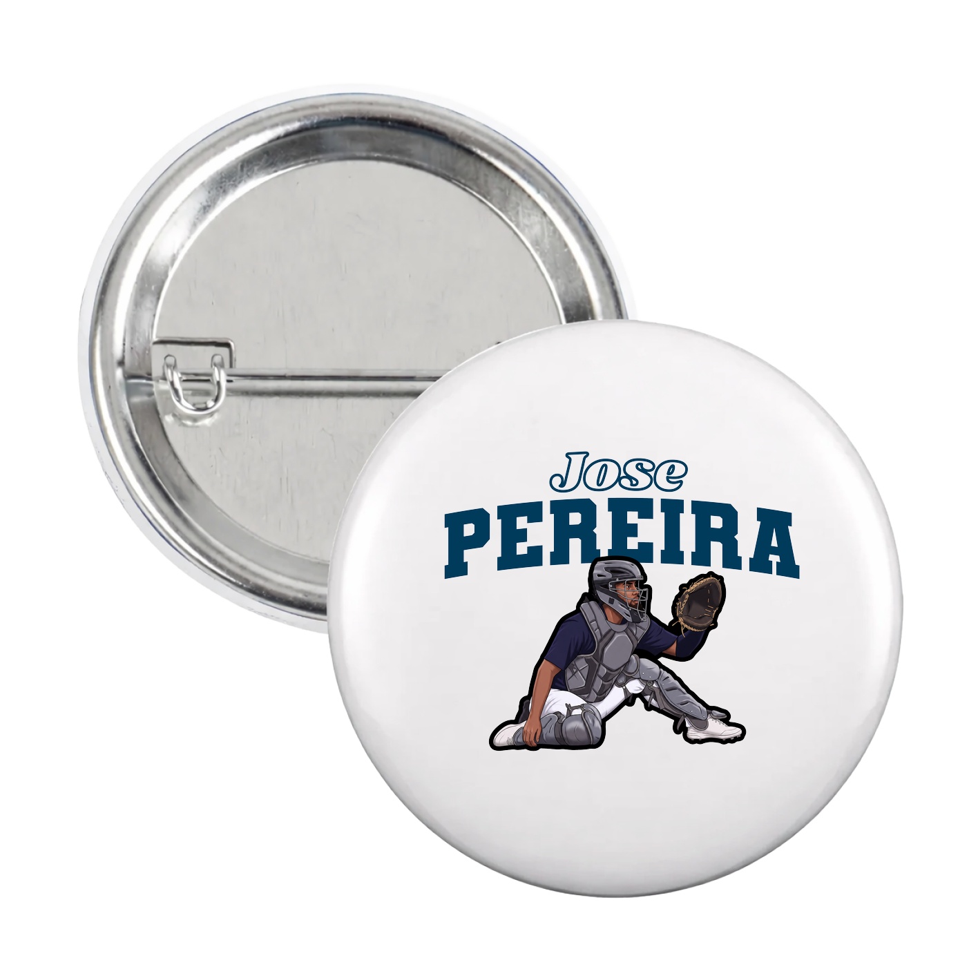 Game Day Button — Name Arch in White