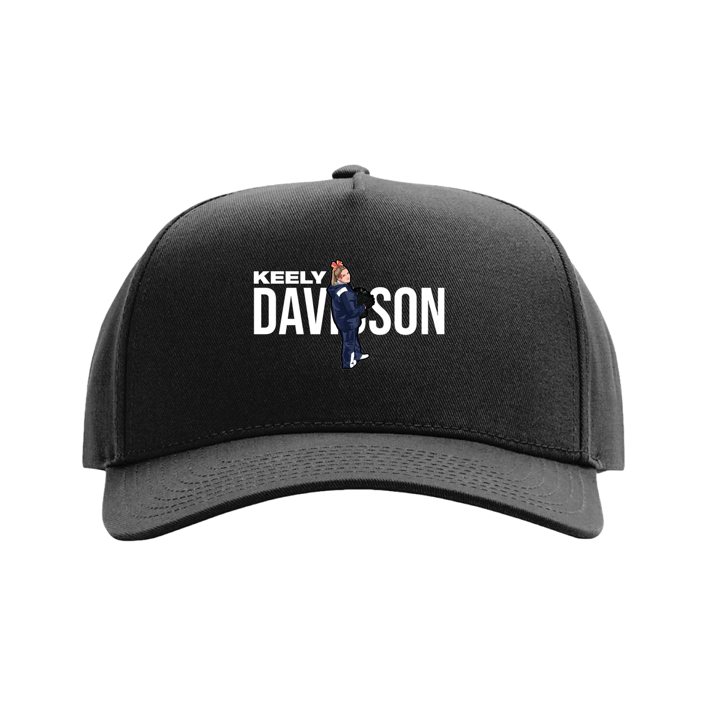 Full Fabric Five-Panel Champ Cap — Player Name in Black