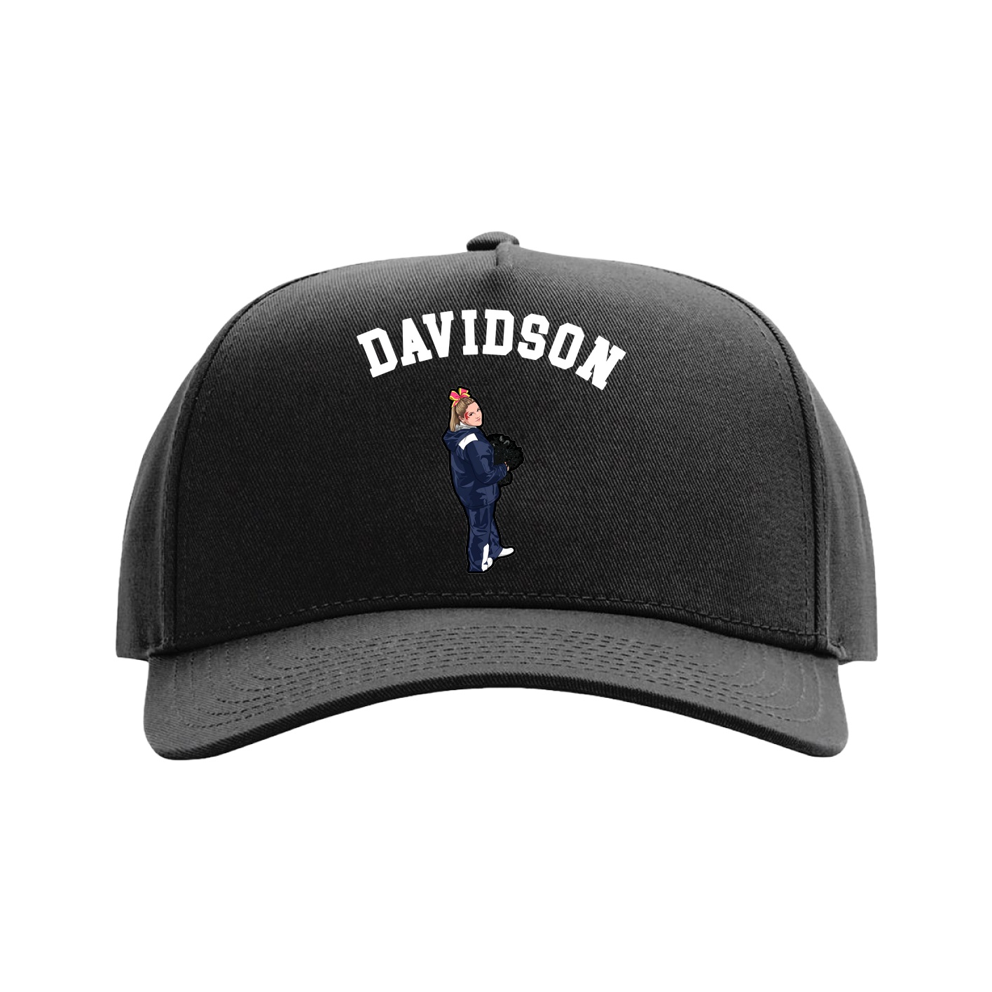 Full Fabric Five-Panel Champ Cap — Shirsey Arch in Black