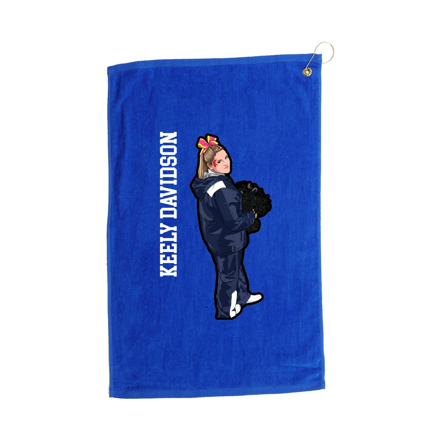 Golf Towel — Name Vertical in Royal