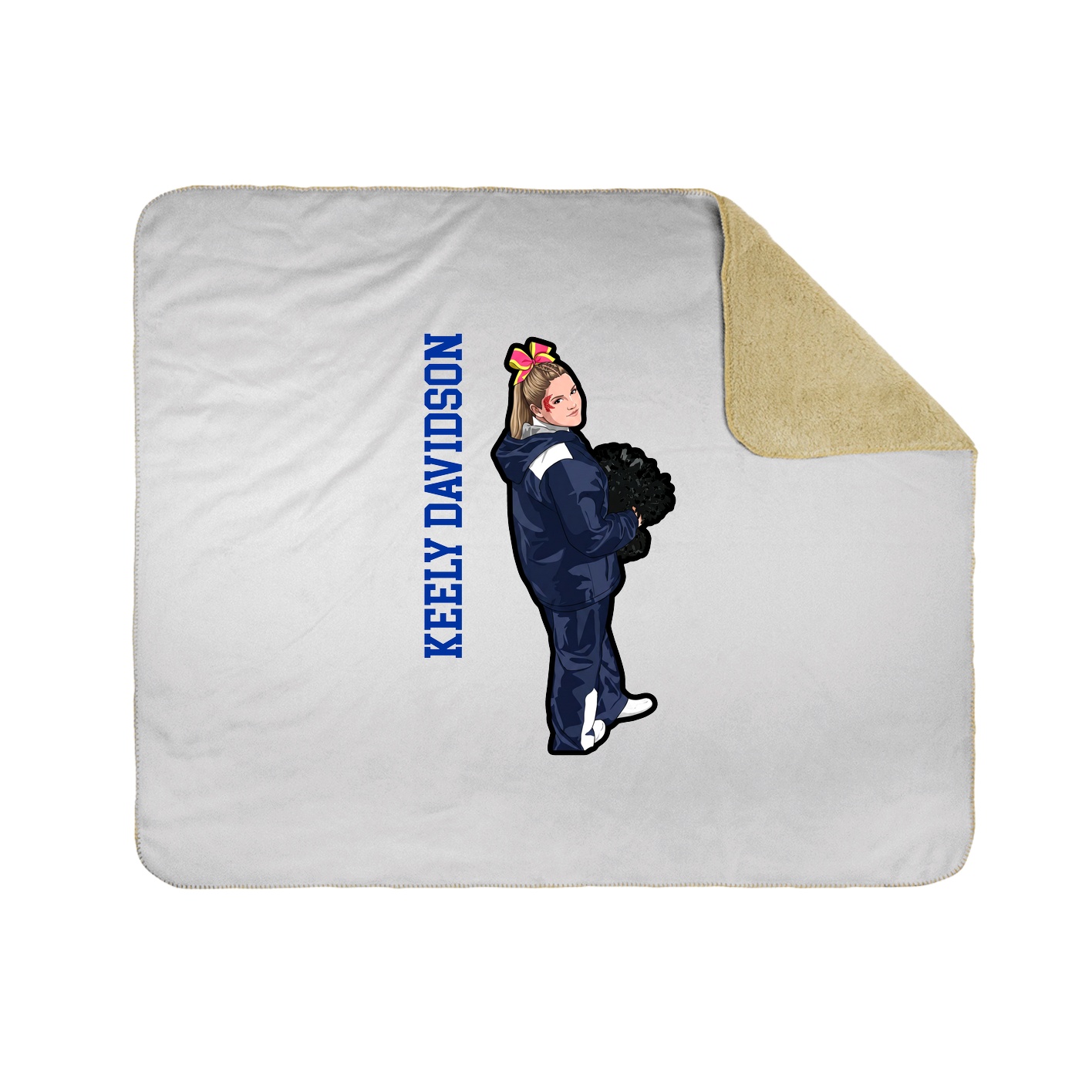 Throw Blanket — Name Vertical in White
