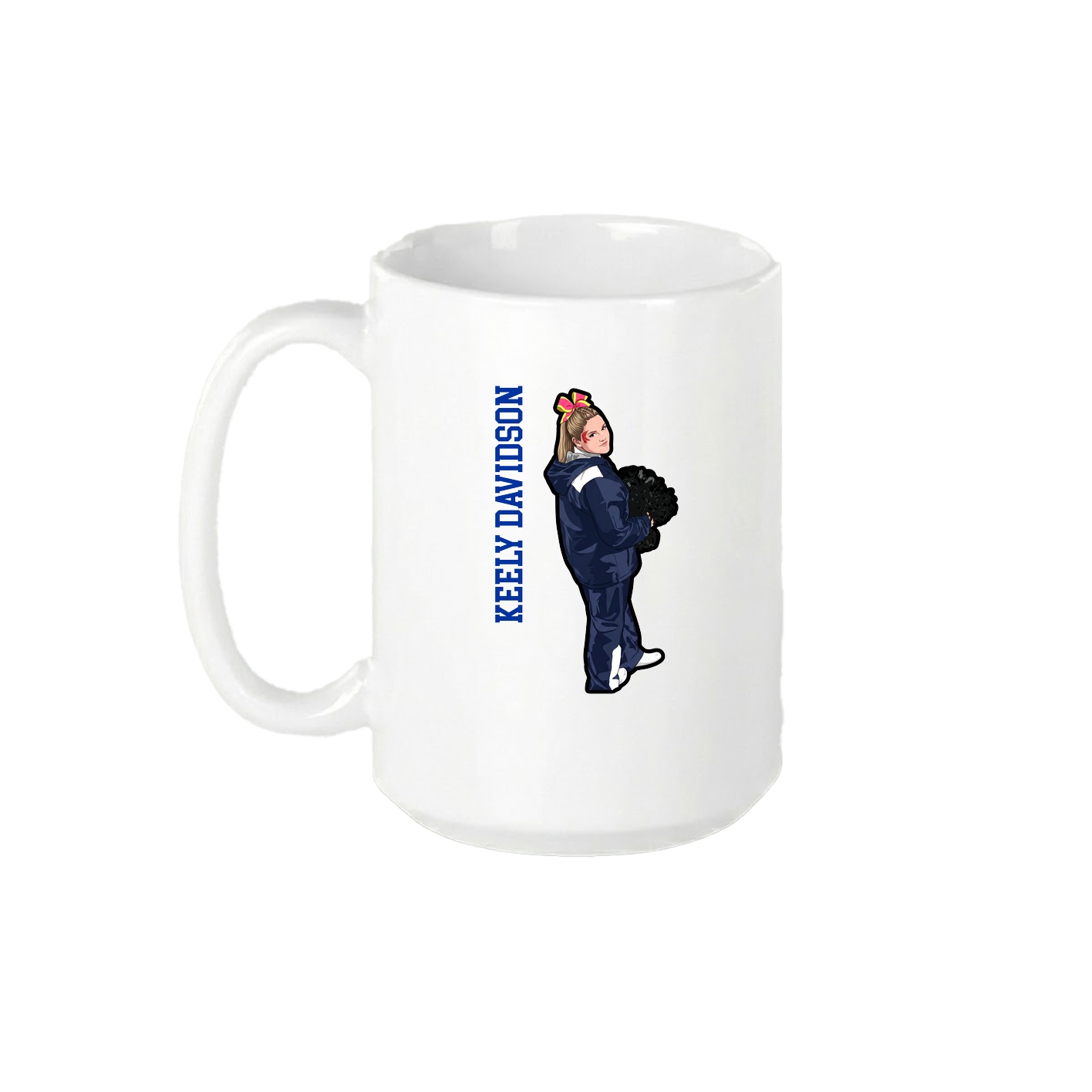 15oz Coffee Mug — Name Vertical in White