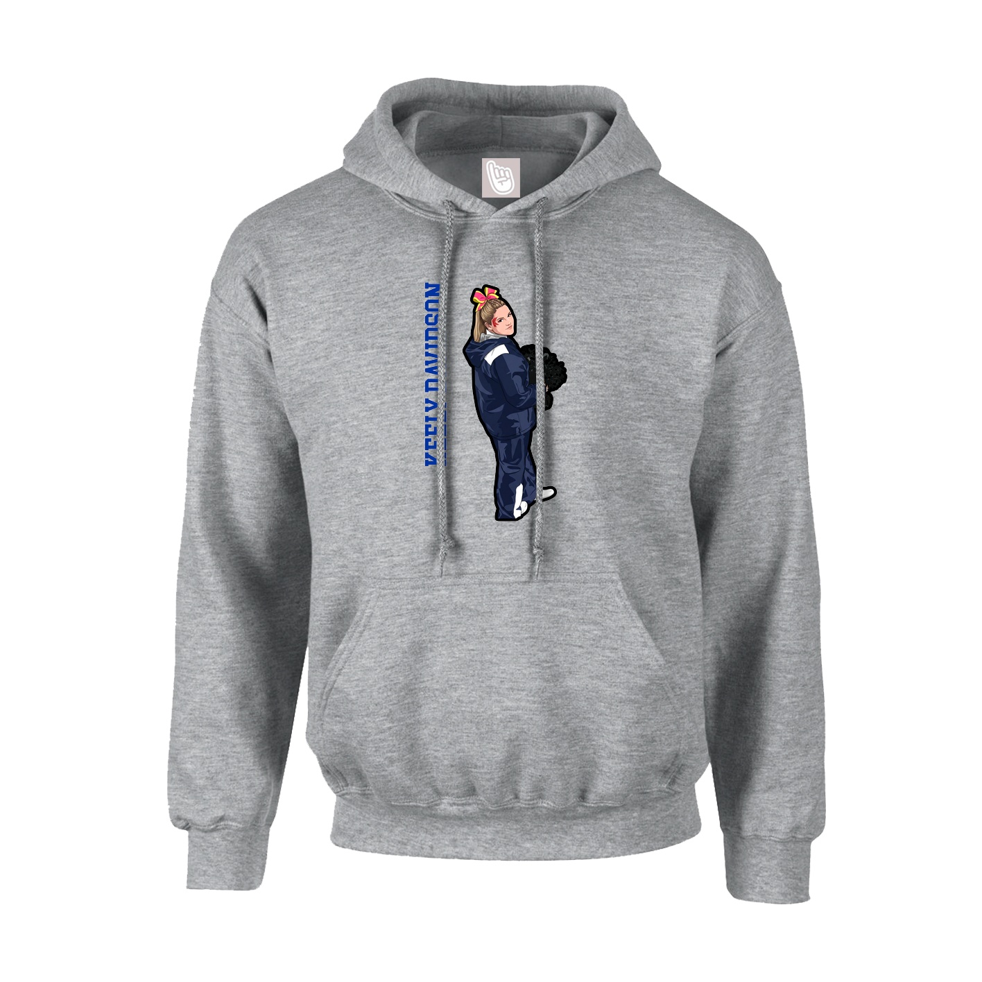 Hoodie — Name Vertical in Grey