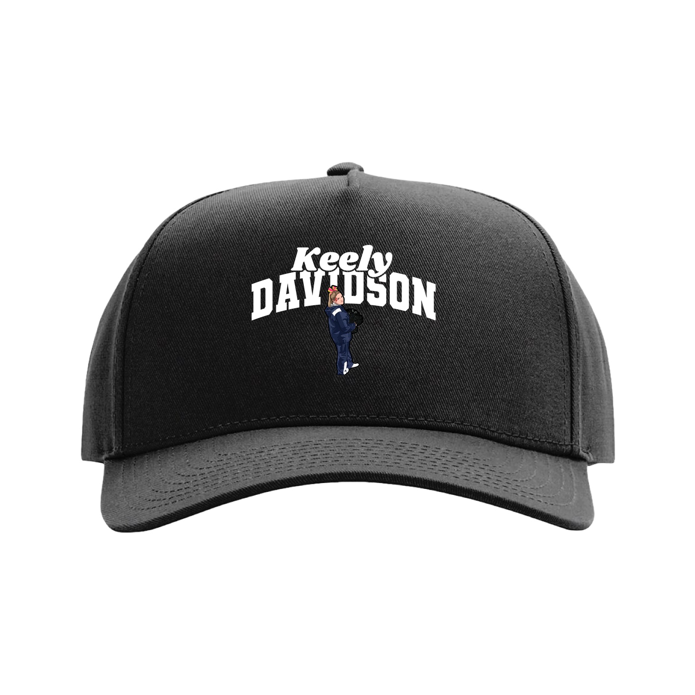 Full Fabric Five-Panel Champ Cap — Signature Arch in Black