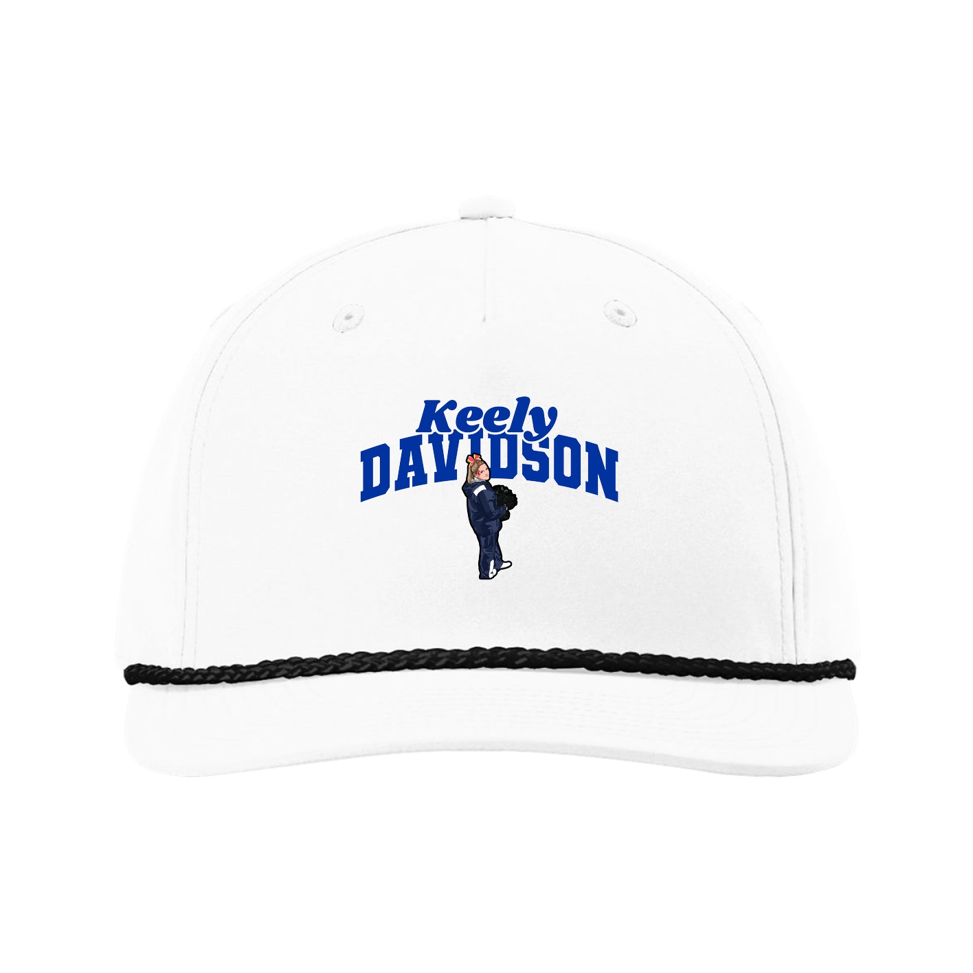 Five-Panel Classic Rope Cap — Signature Arch in White