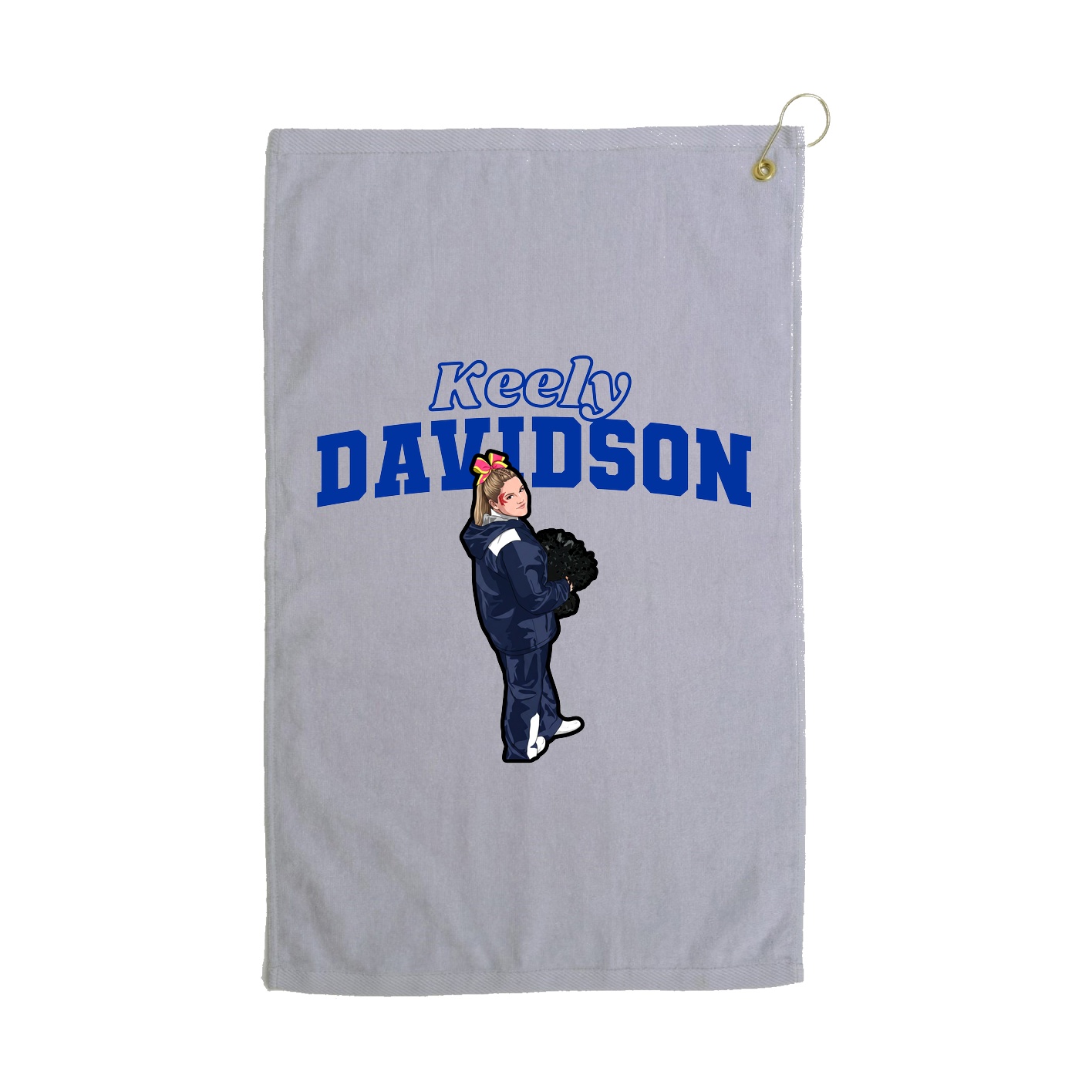 Golf Towel — Name Arch in Grey