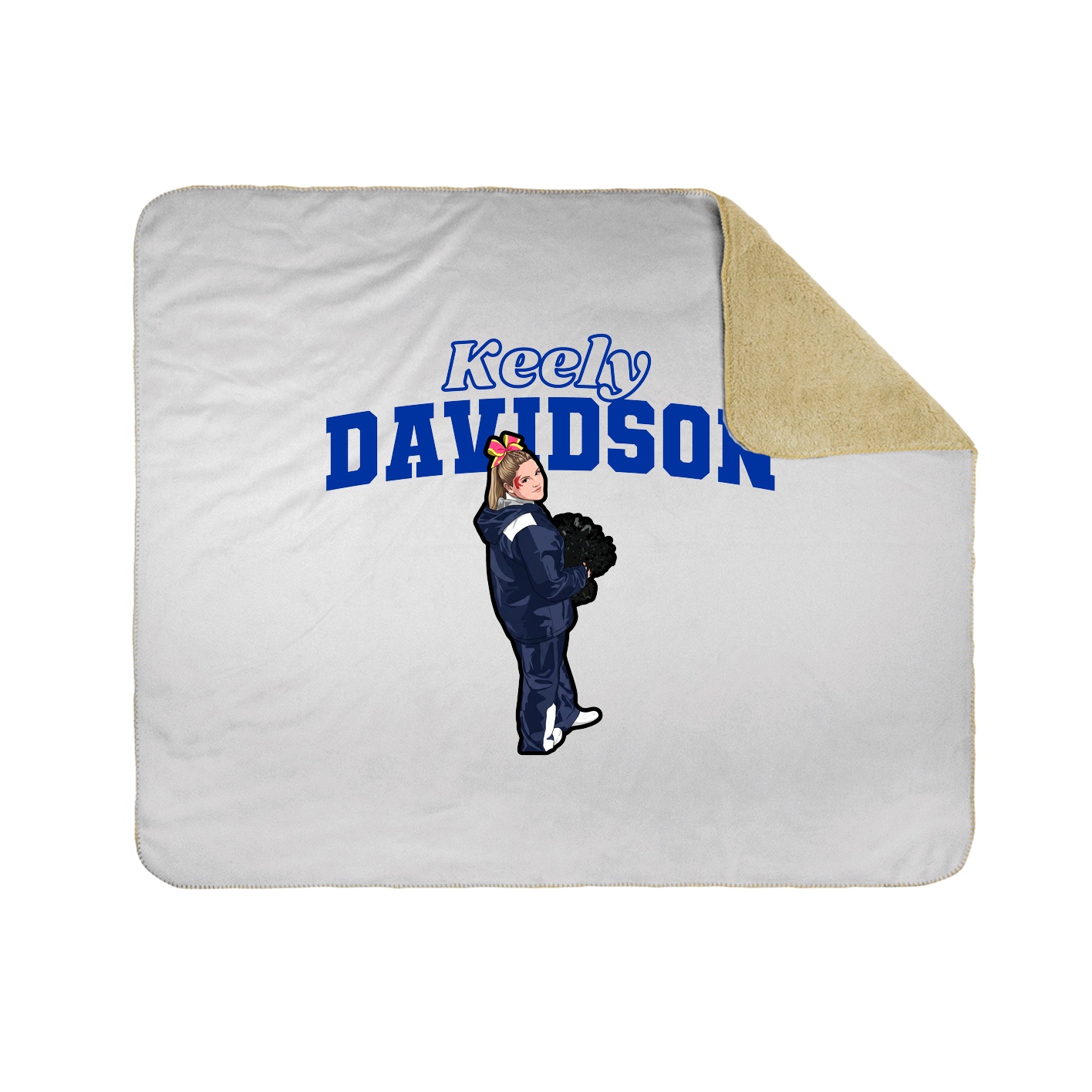 Throw Blanket — Name Arch in White