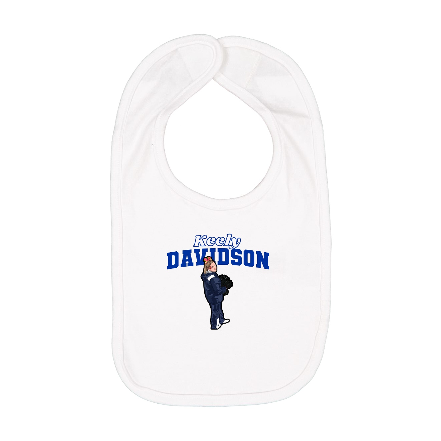 Infant Bib — Name Arch in White