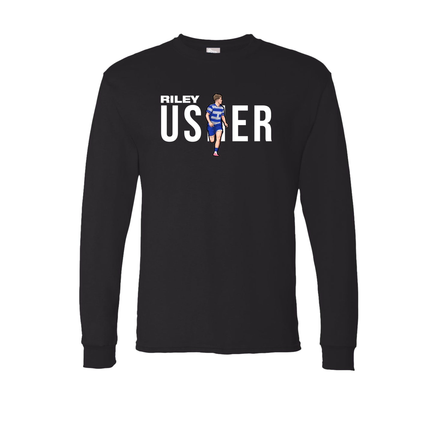 Long Sleeve Tee — Player Name in Black