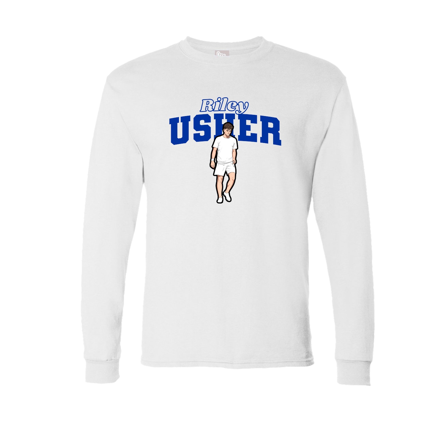 Long Sleeve Tee — Name Arch in White