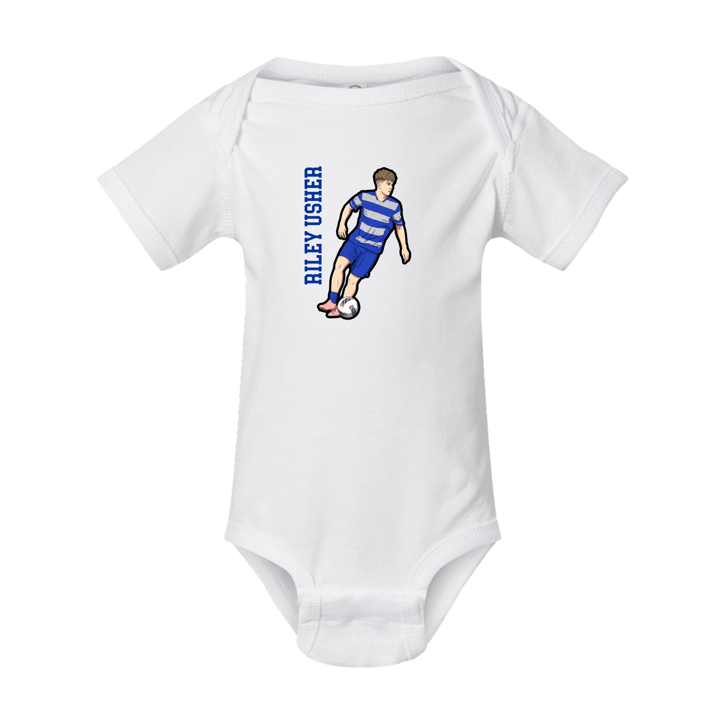 Baby Onesie — Name Vertical in White