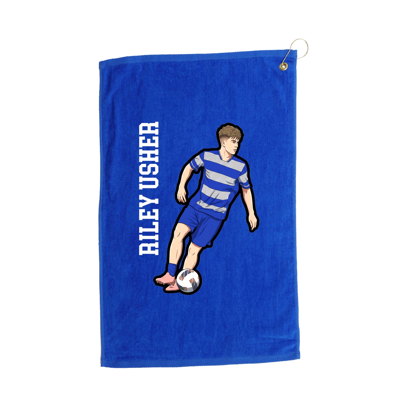 Golf Towel — Name Vertical in Royal